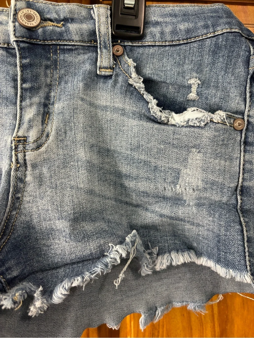 Distressed Denim Shorts